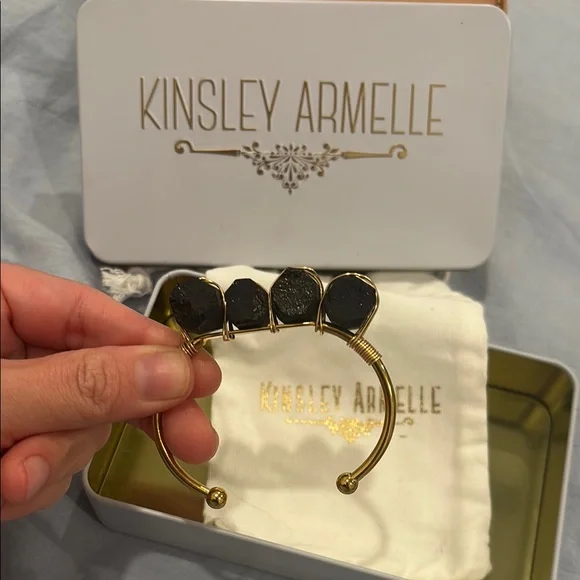 Kinsley Armelle Black and Gold Bracelet - Picture 4 of 5